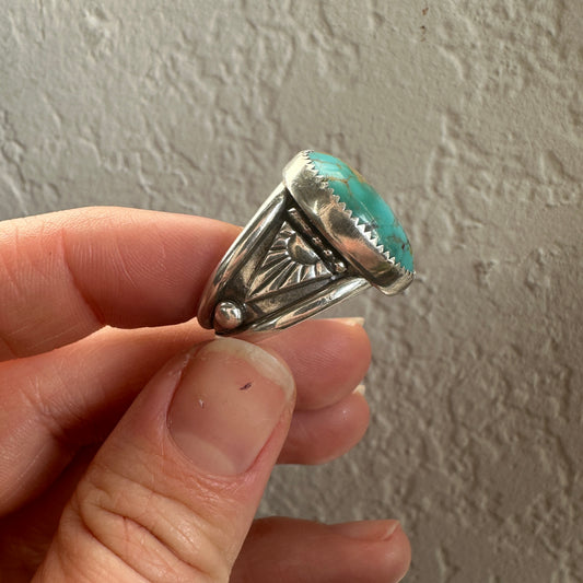 Turquoise Sun Wide Band Ring