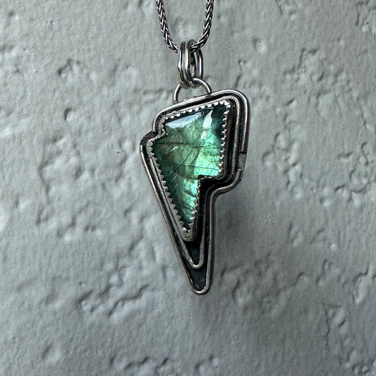 Dripping Labradorite Bolt Pendant